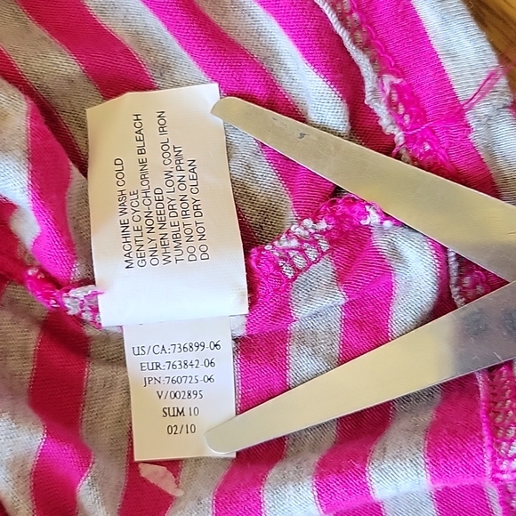 Gap tanktop stripes pink gray size Medium - Picture 8 of 12